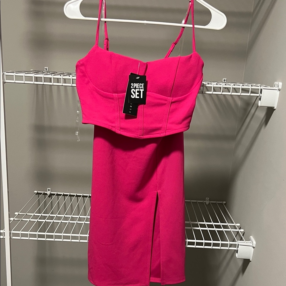Pink Midi Dress Set